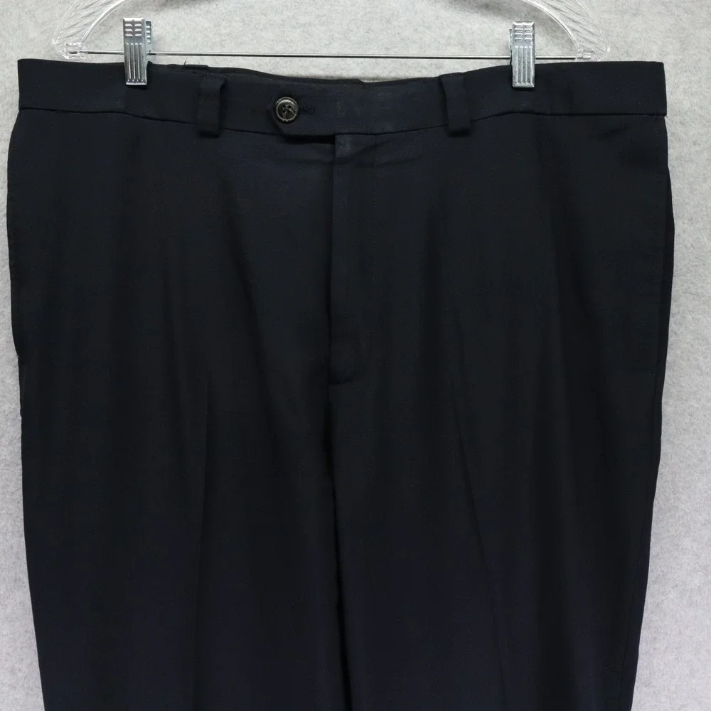 Haggar Pants Mens 38x30 Classic Fit Dress Slacks Suit Flat Front‎ Dark Navy Blue